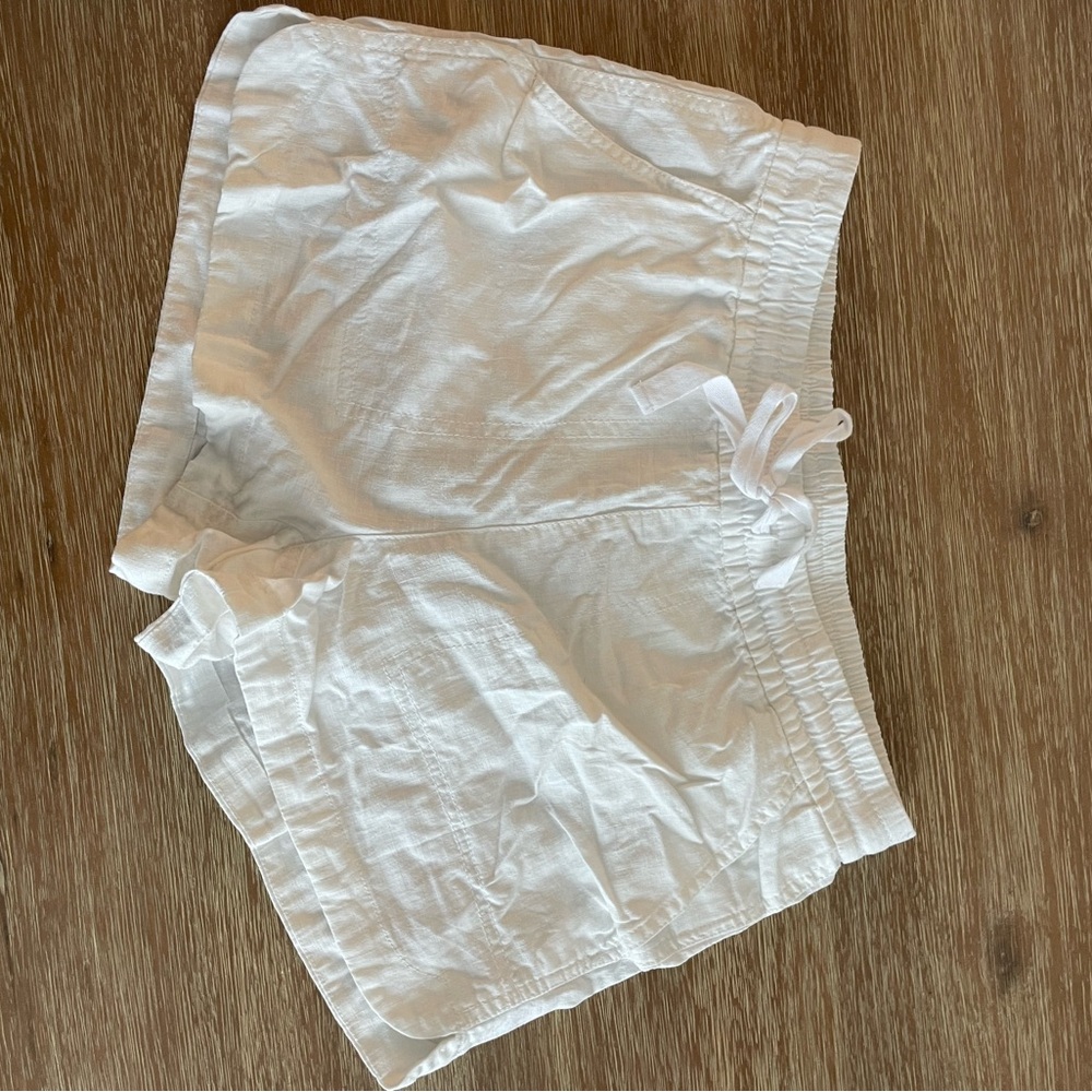 JCrew White Linen Shorts